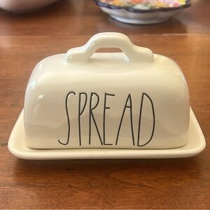 Rae Dunn White 'SPREAD' Butter Dish